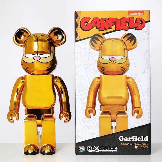 新品 BE@RBRICK GARFIELD GOLD CHROME 1000％