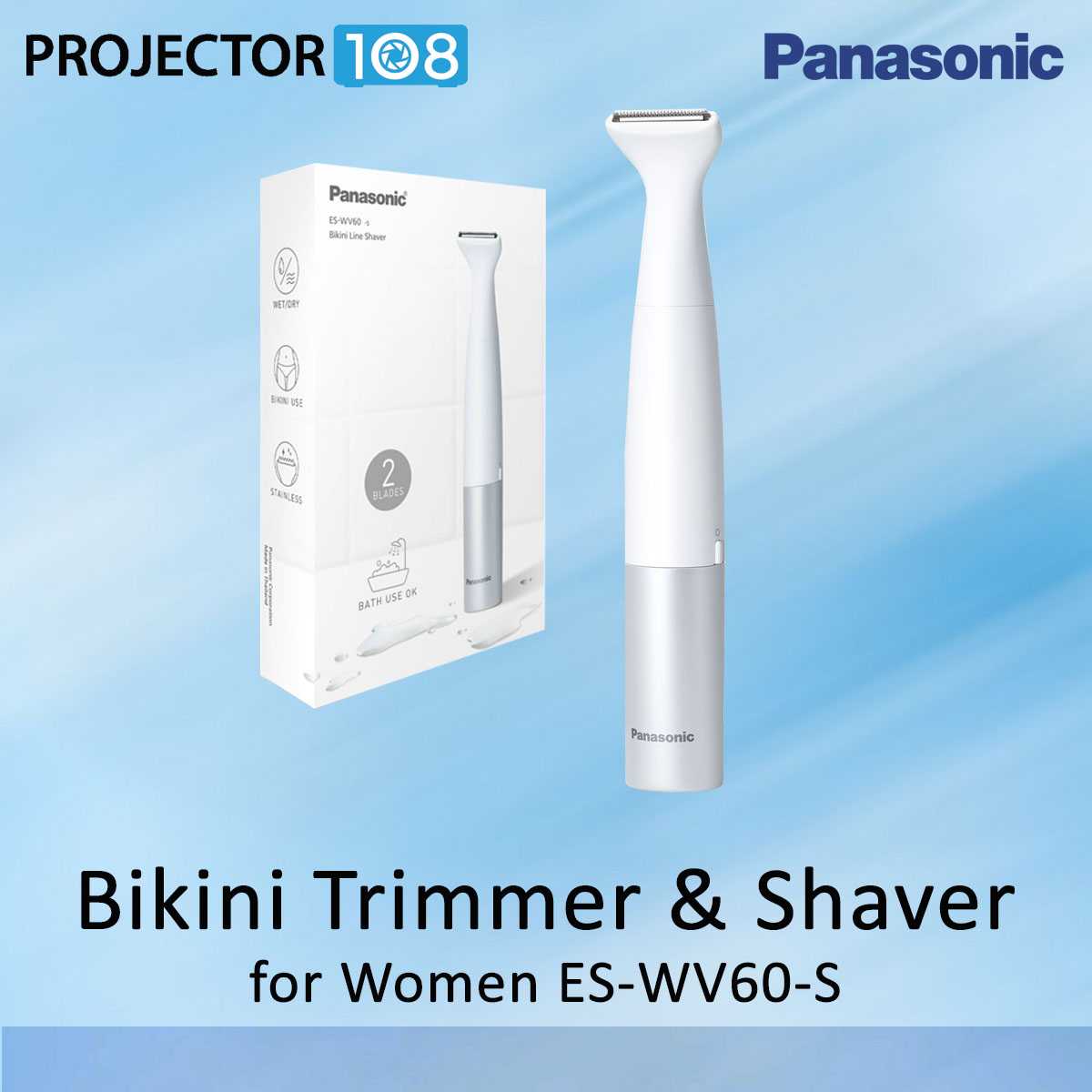 Panasonic Bikini Trimmer and Shaver for Women ES WV60 S LINE