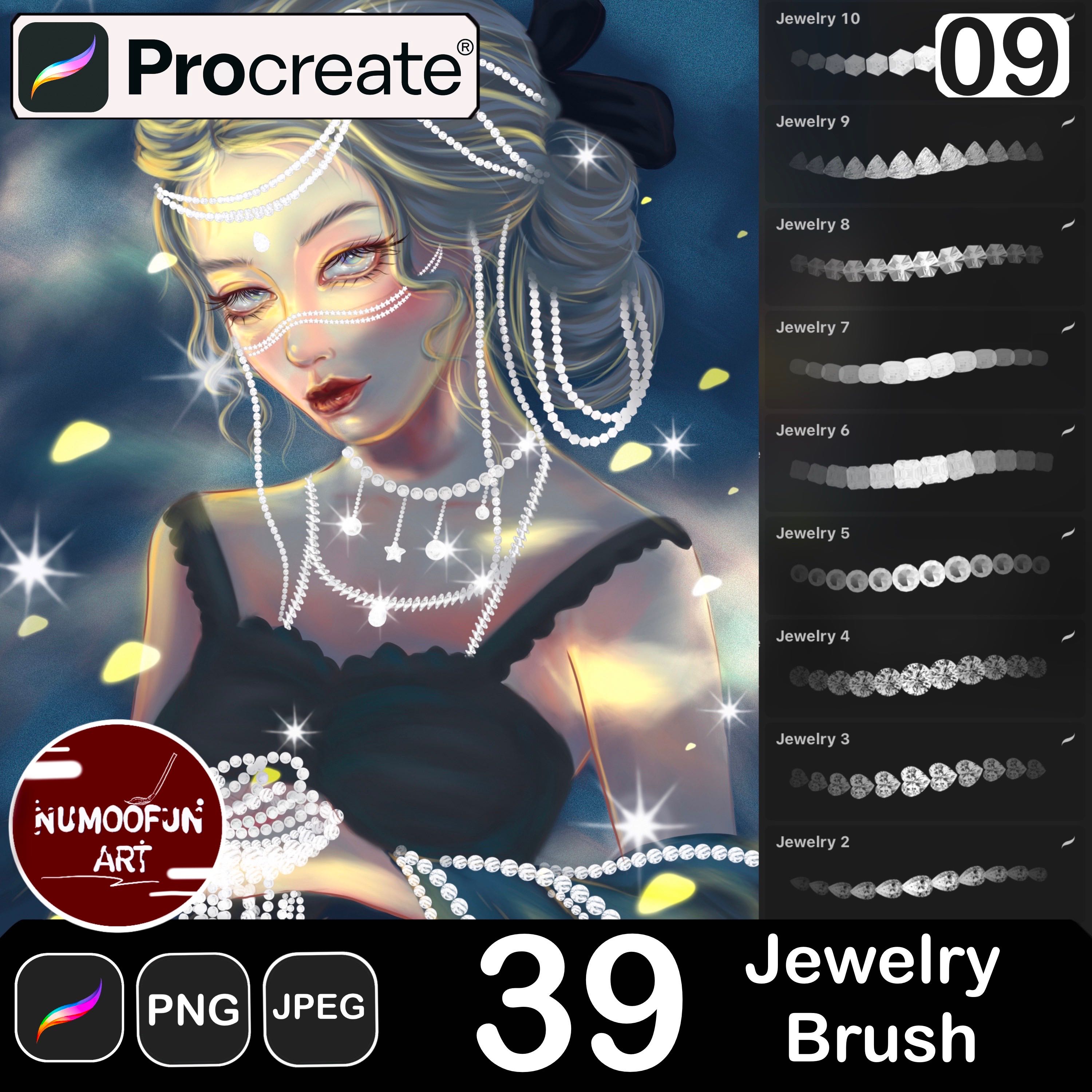 39 Jewelry Brush Brushes for Procreate LINE SHOPPING
