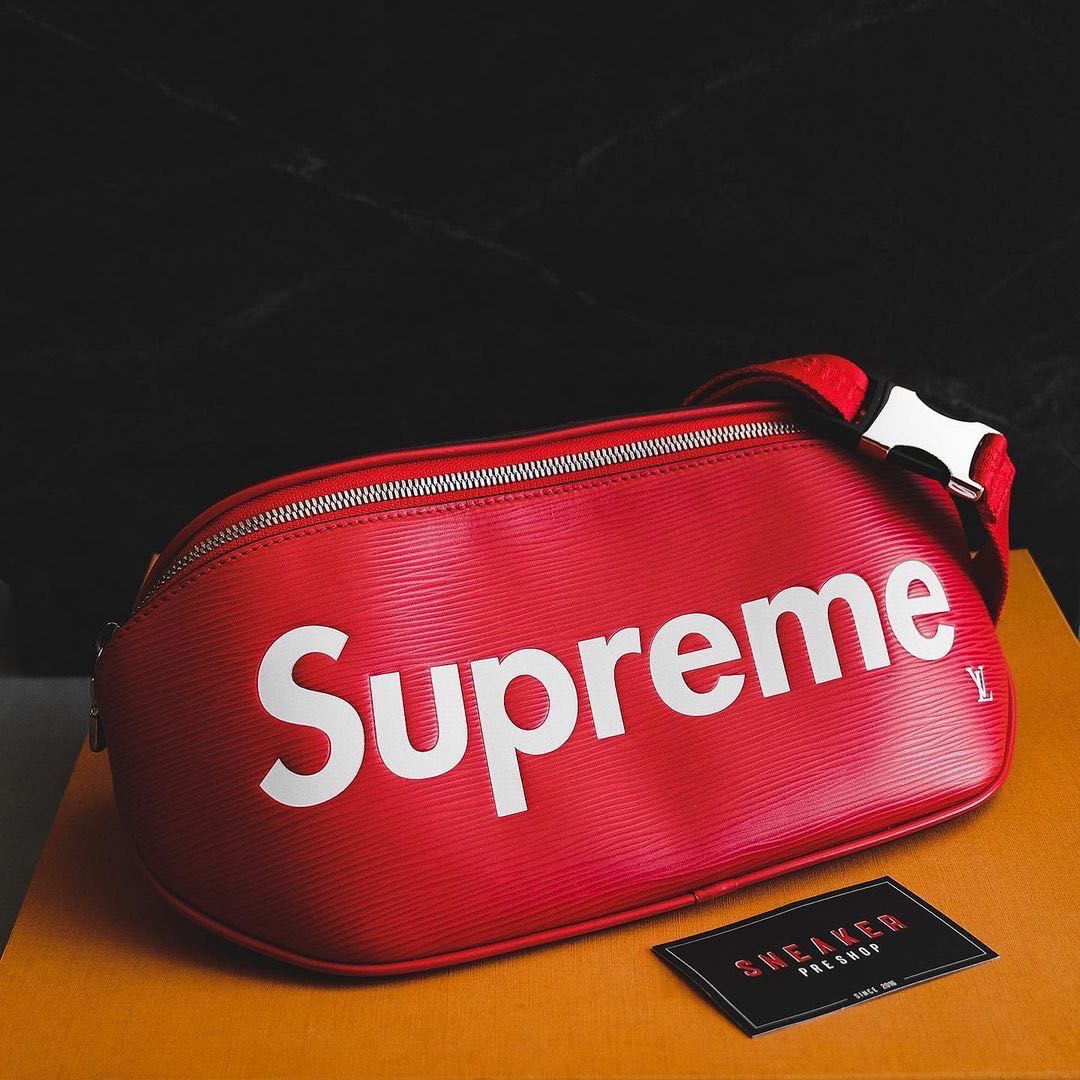 Louis Vuitton X Supreme Bumbag Epi Red