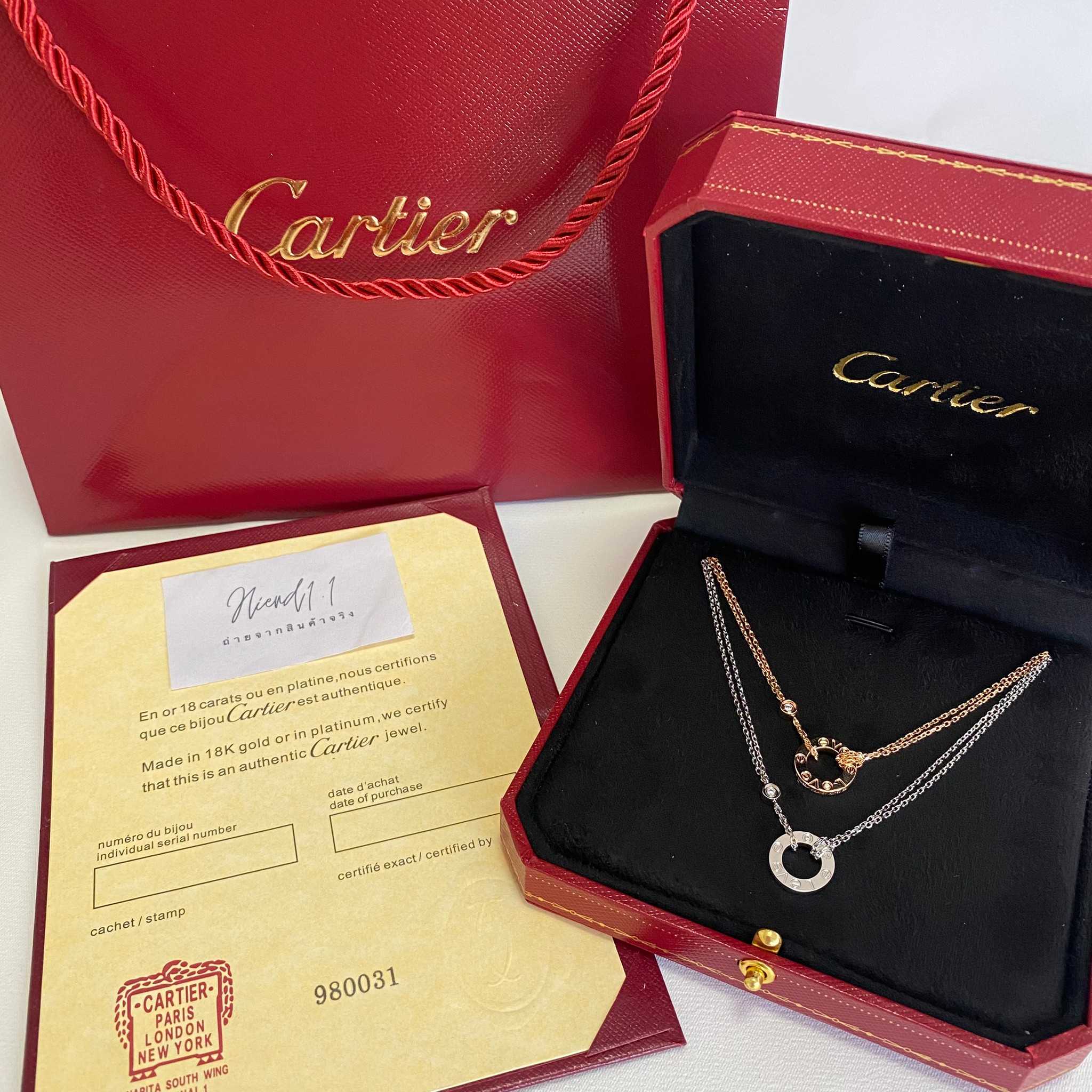 CARTIER LOVE NECKLACE, 2 DIAMONDS