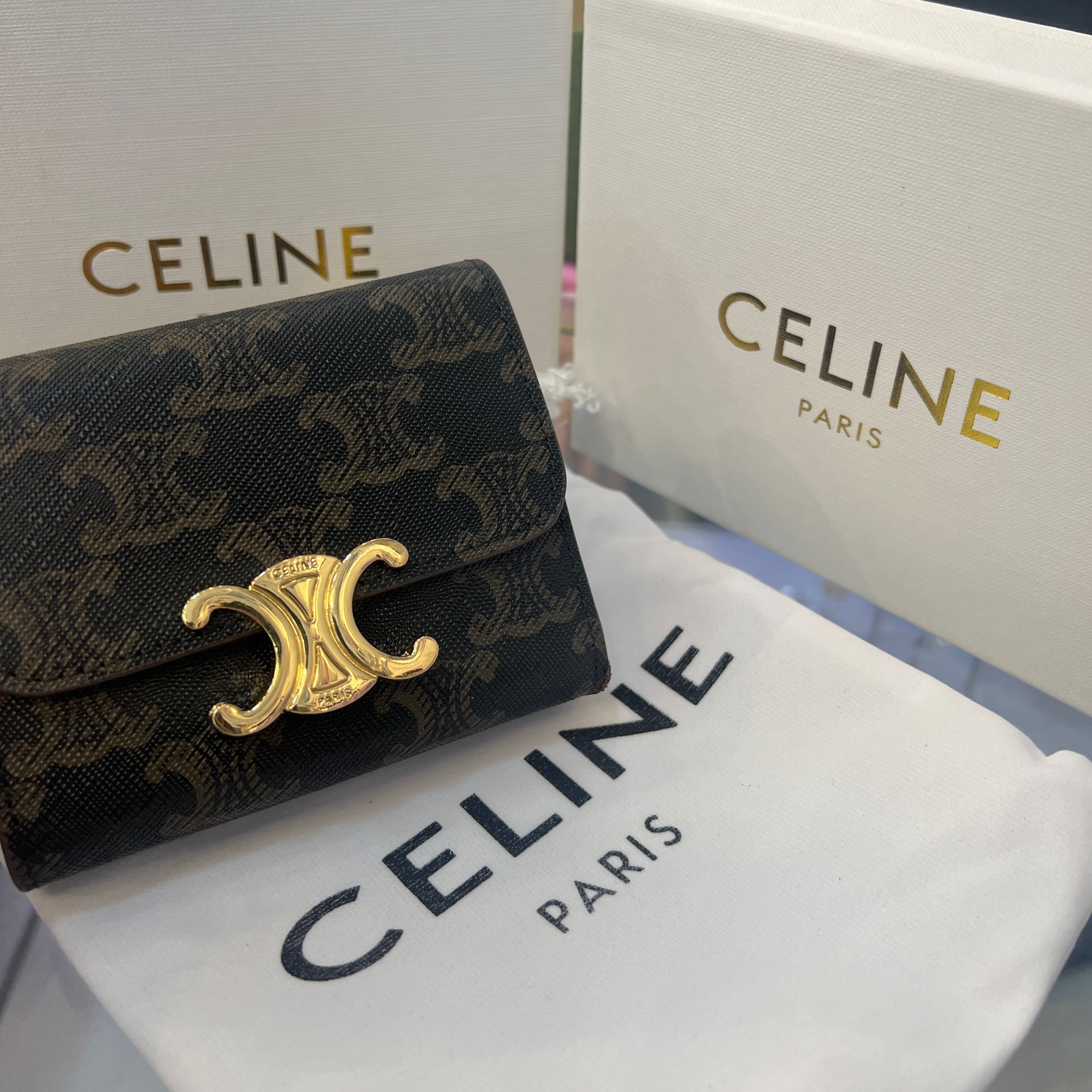 celine compact wallet