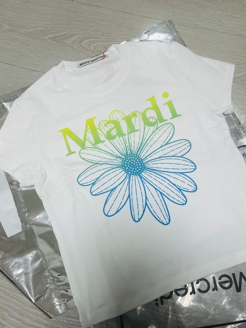 CROPPED TSHIRT FLOWERMARDI_NAVY TANGERINE