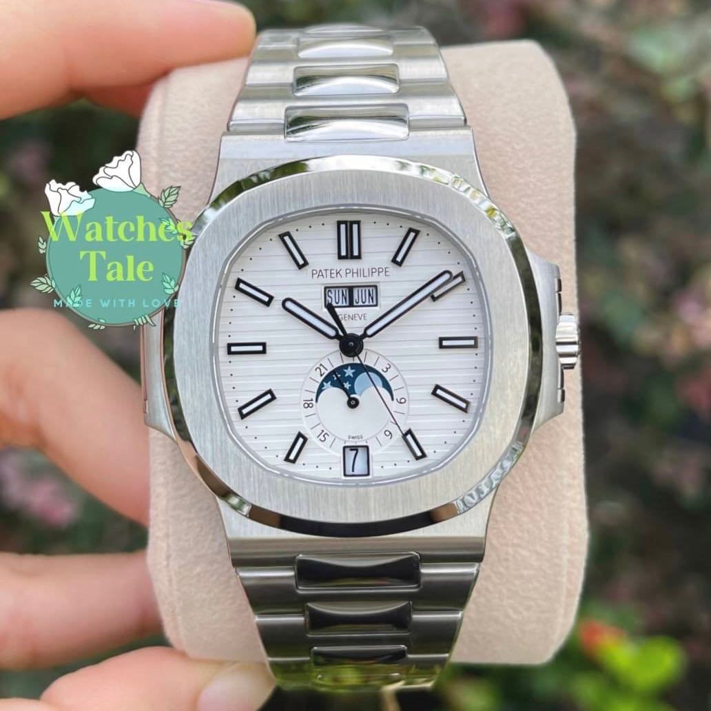 Patek philippe nautilus annual calendar moonphase best sale