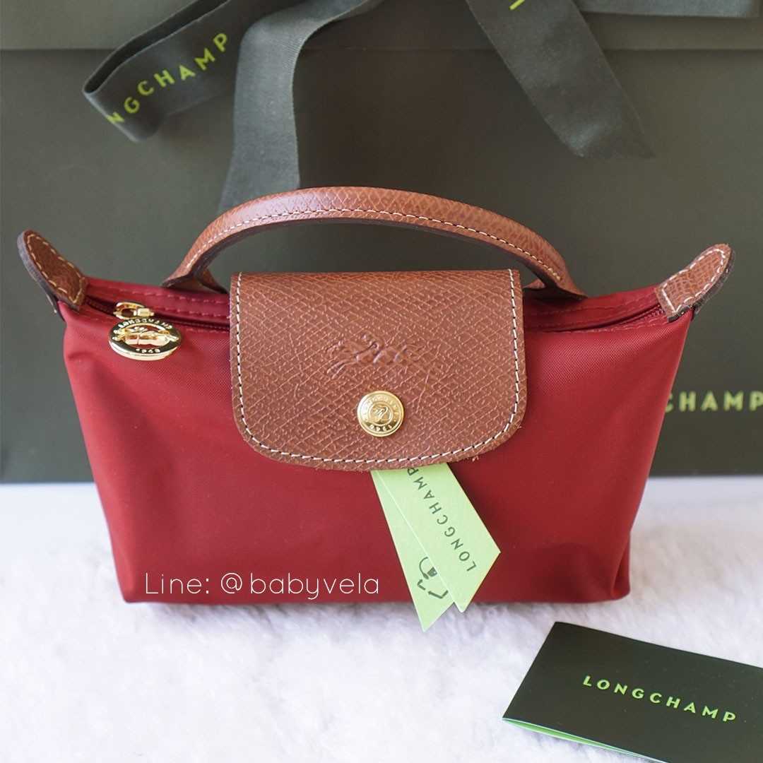 LONGCHAMP Le Pliage Pouch with Handle (Red)