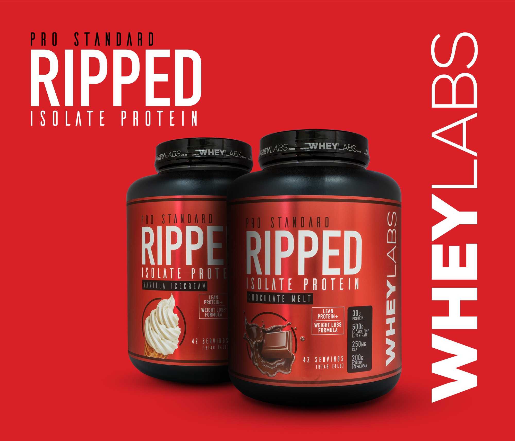 Whey Labs Ripped Isolate Whey Protein 4lbs (เวย์โปรตีนลดไขมัน เสริม