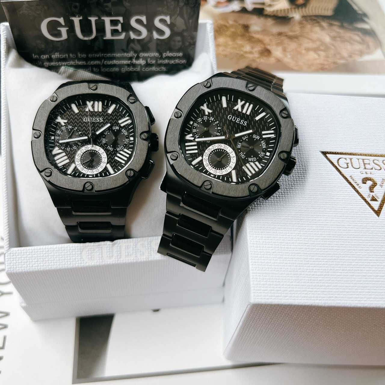 Guess black multifunction watch store