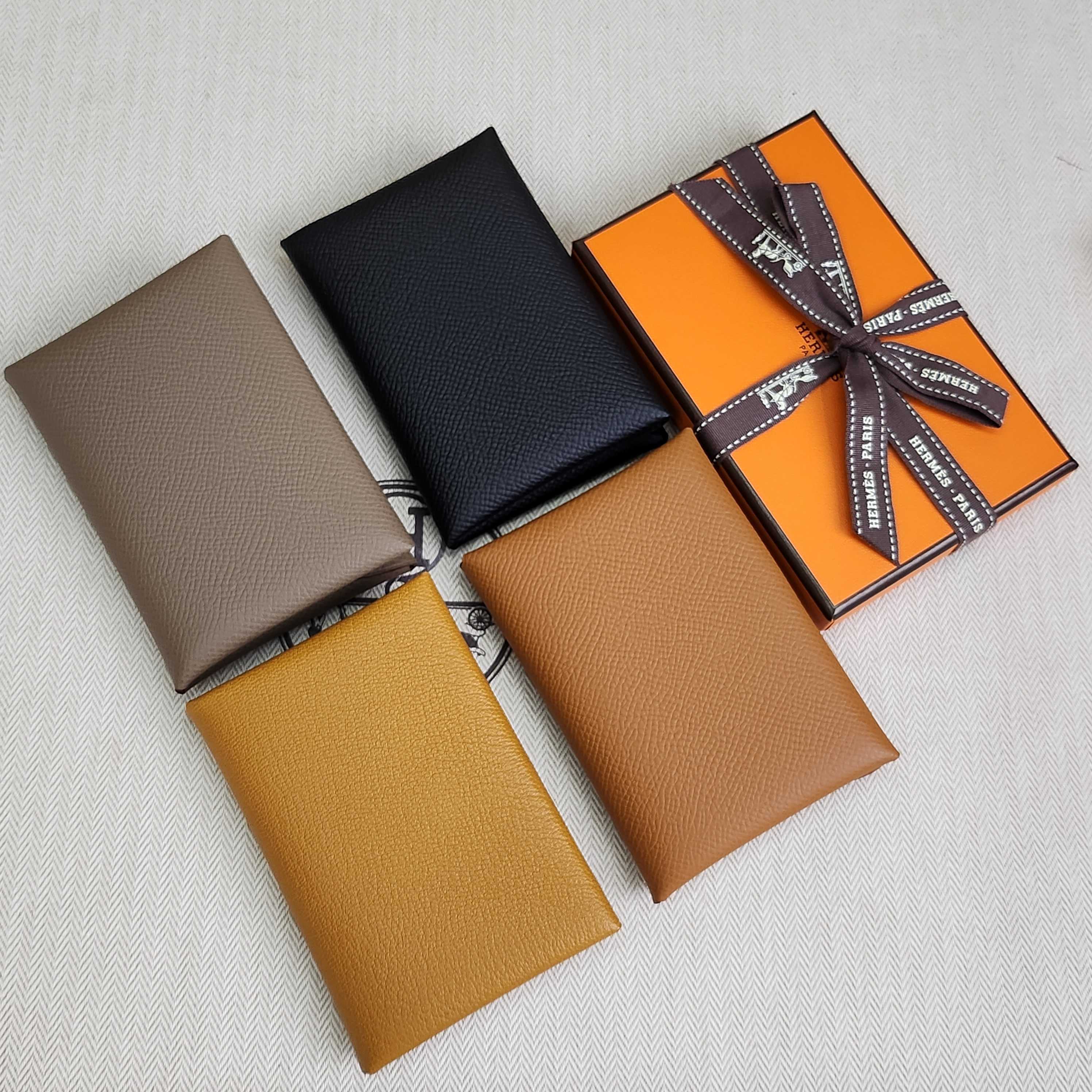 8  Gold Calvi Card Holder-Hermes