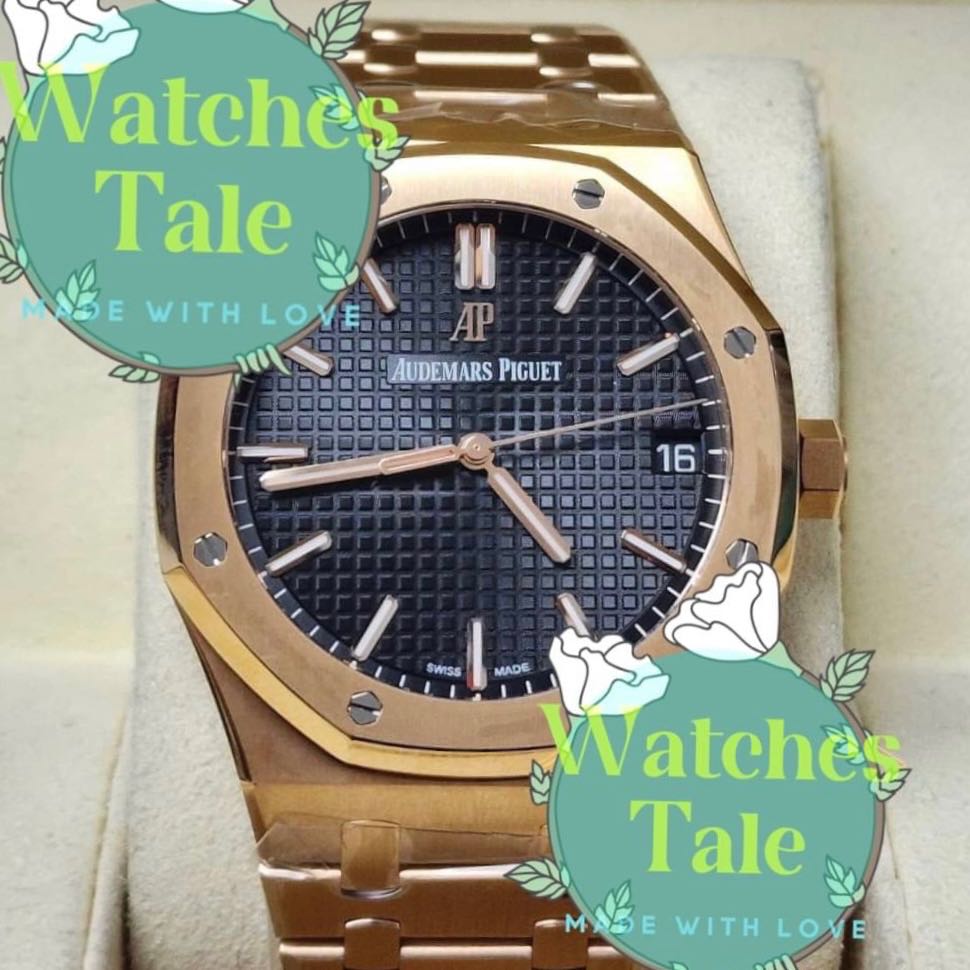 Audemars Piguet AP Royal Oak Selfwinding Rose Gold Black Dial 41mm