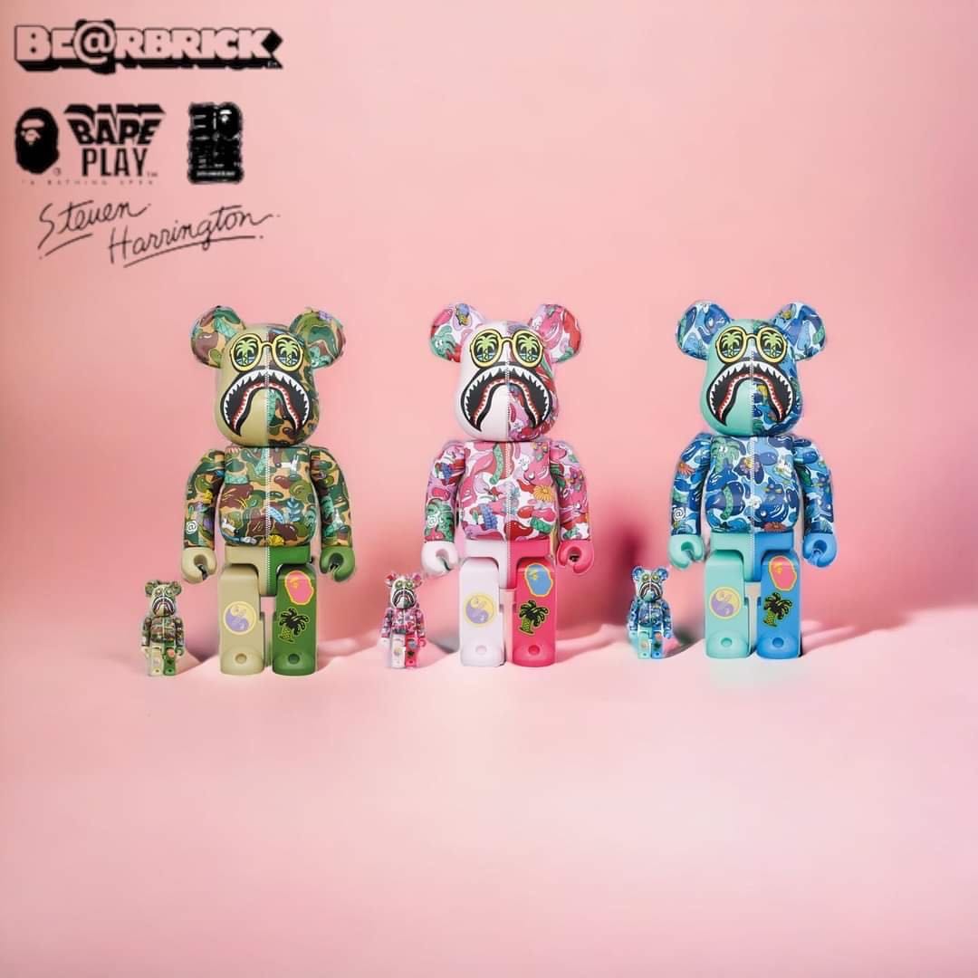 bearbrick Bape x Steven Harrington Set 3 สี 100%+400% | LINE SHOPPING