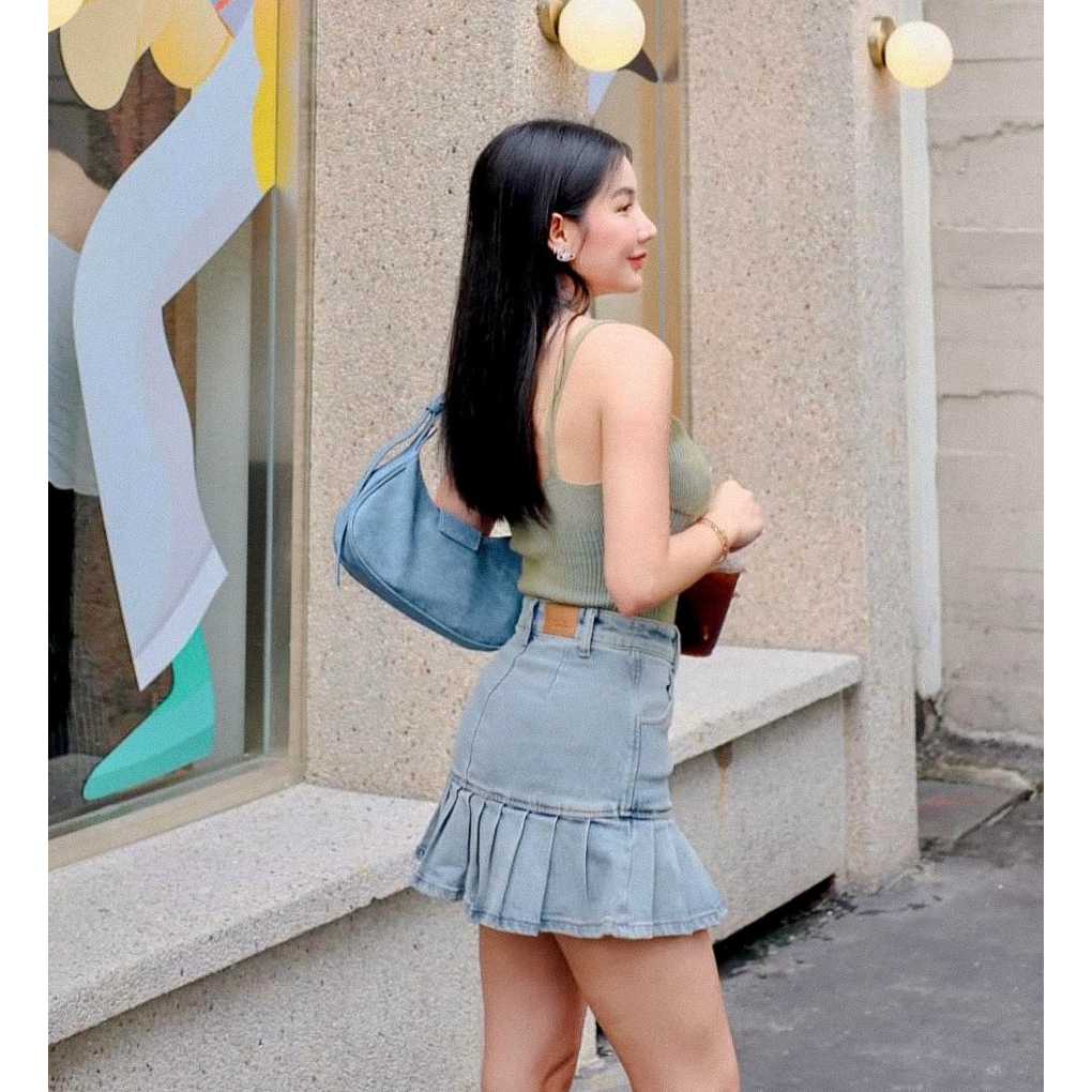TWS-261TP2350 DENIM PLEATED SKIRT