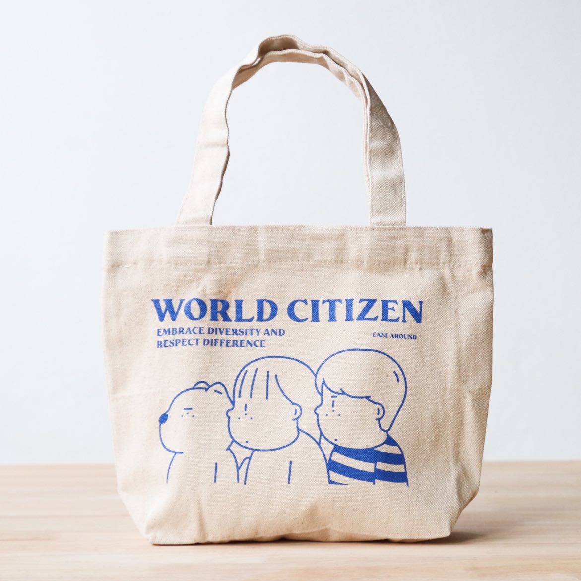 TOTE BAG WORLD CITIZEN BABY BLUE LINE SHOPPING