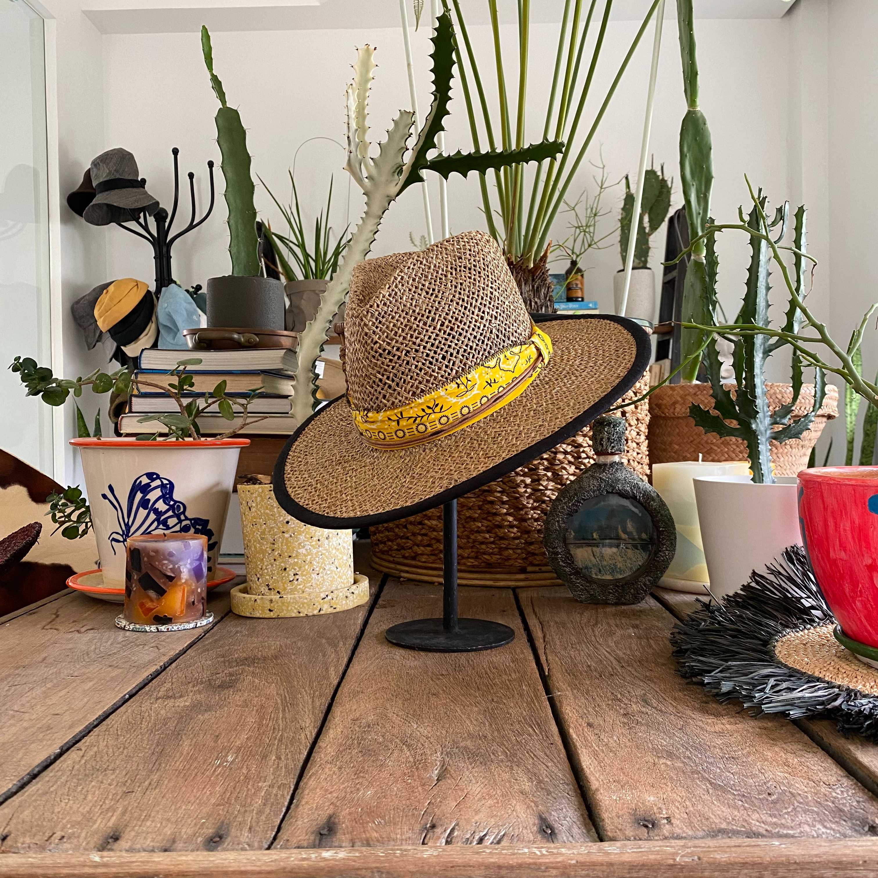 Hat on table top