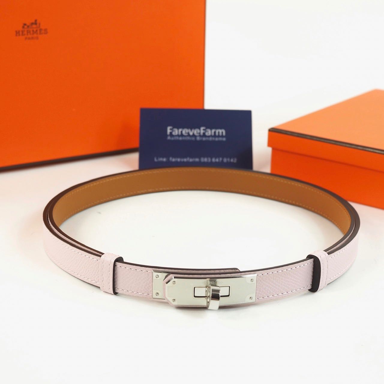 NEW HERMES Etoupe Epsom GHW Kelly 18 Belt One Size Adjustable