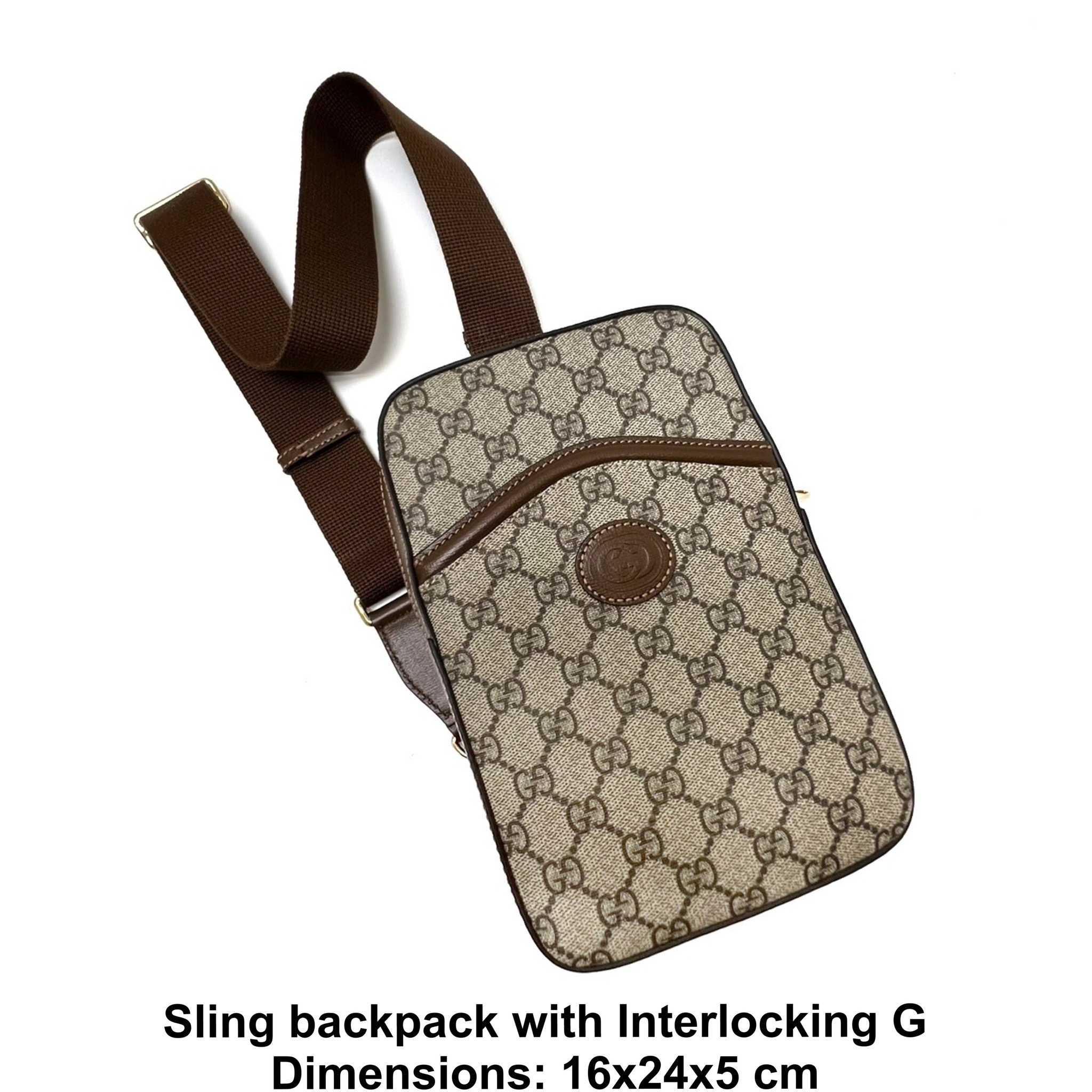 Sling backpack with Interlocking G