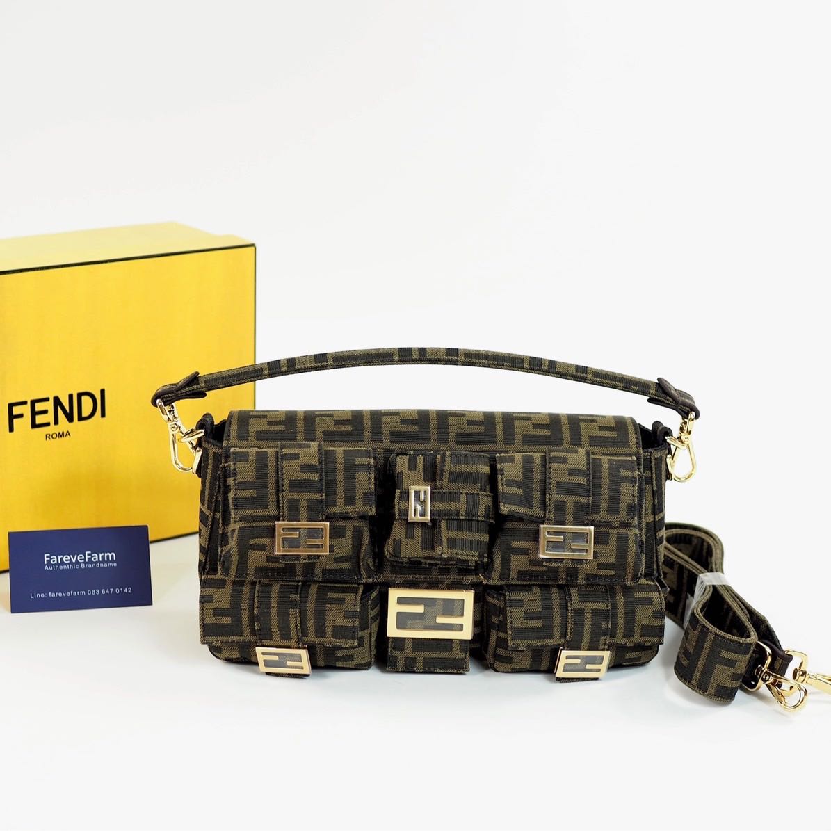 Fendi Jacquard Fabric Tote in Black for Men