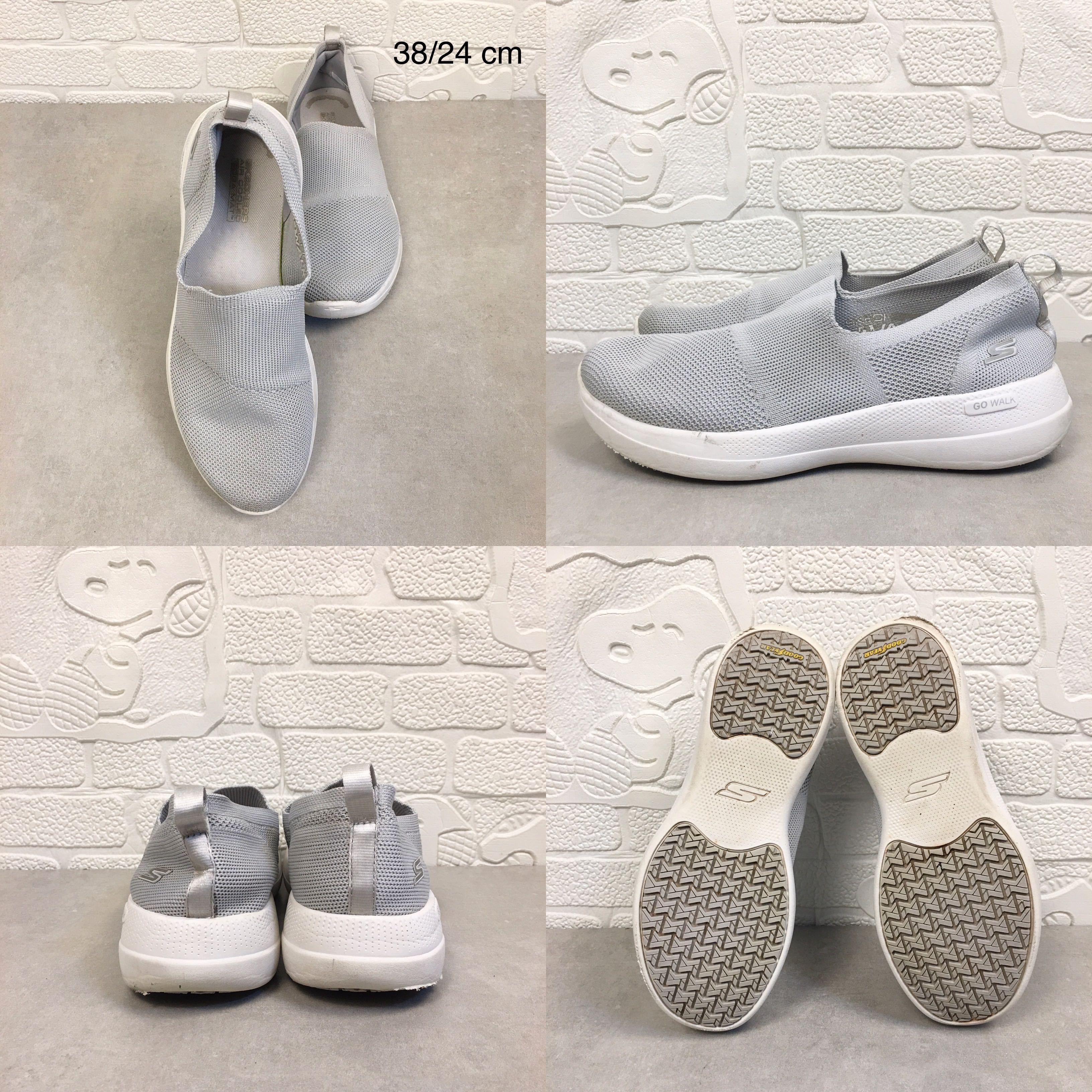 Skechers Air Cooled Goga Mat Slip On Grey LINE SHOPPING