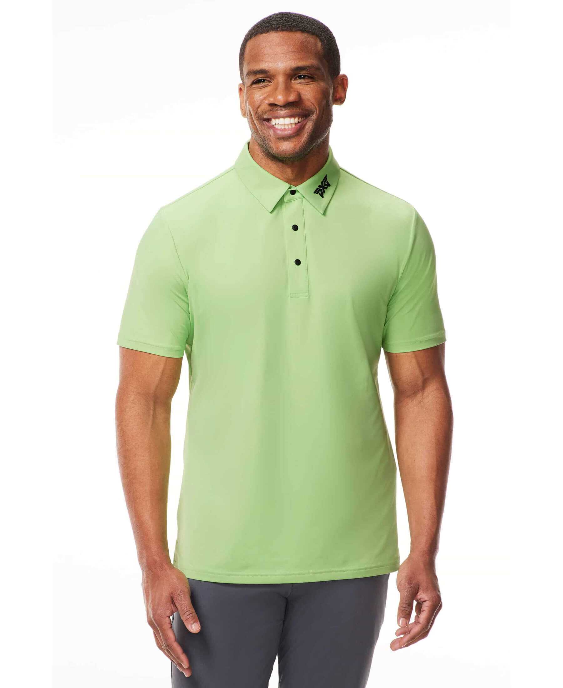 PXG Men Athletic Fit Aloe Polo Green
