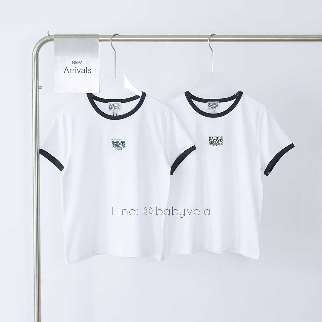 Marithe W Classic Logo Ringer Tee (White) | LINE SHOPPING