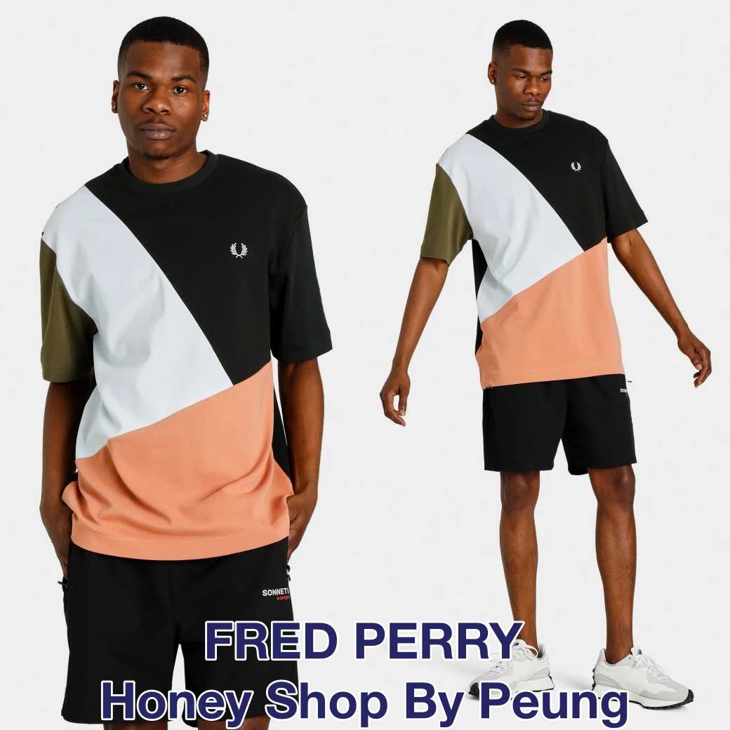 fred perry colour block t shirt