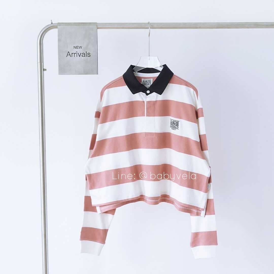 Marithe W Stripe Rugby Long Sleeve (Pink) | LINE SHOPPING