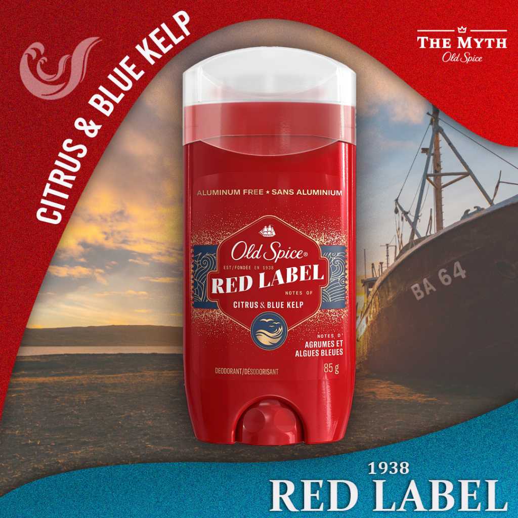 Old Spice Red Label กลิ่น Blue Kelp หอมกลิ่นสาหร่ายทะเลลึก แฝงความสด