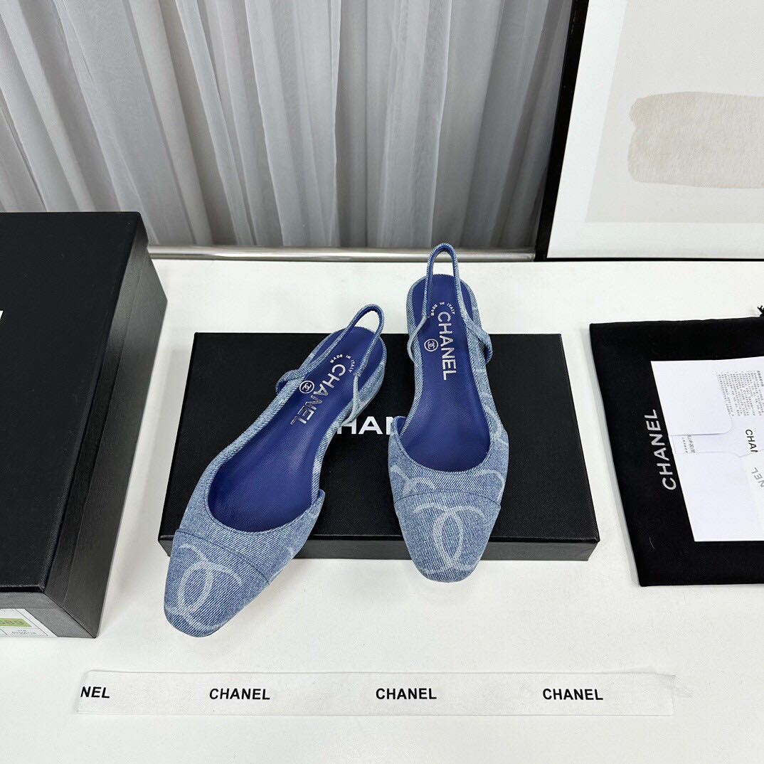 Chanel discount denim shoes