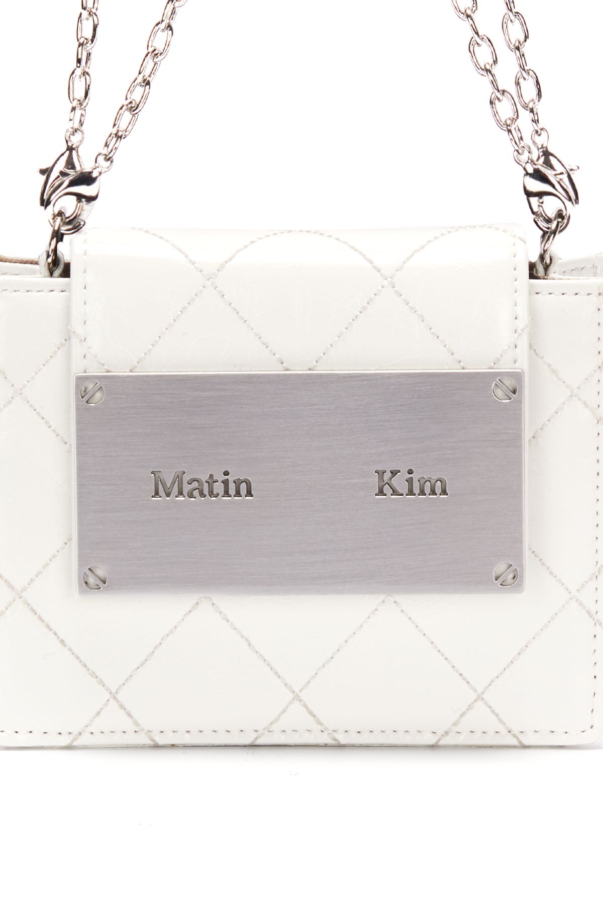 พร้อมส่ง Matin Kim QUILTING ACCORDION MINI BAG IN WHITE | LINE