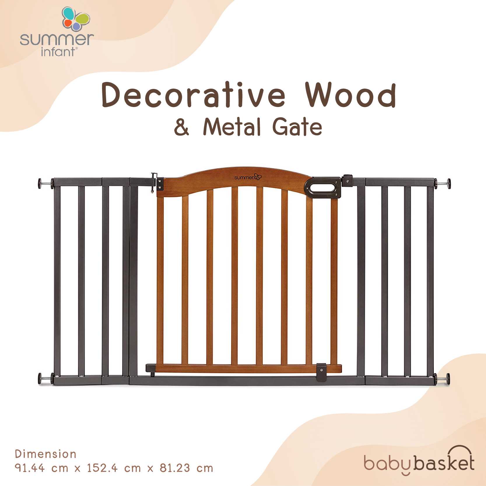 Summer infant decorative wood and clearance metal gate
