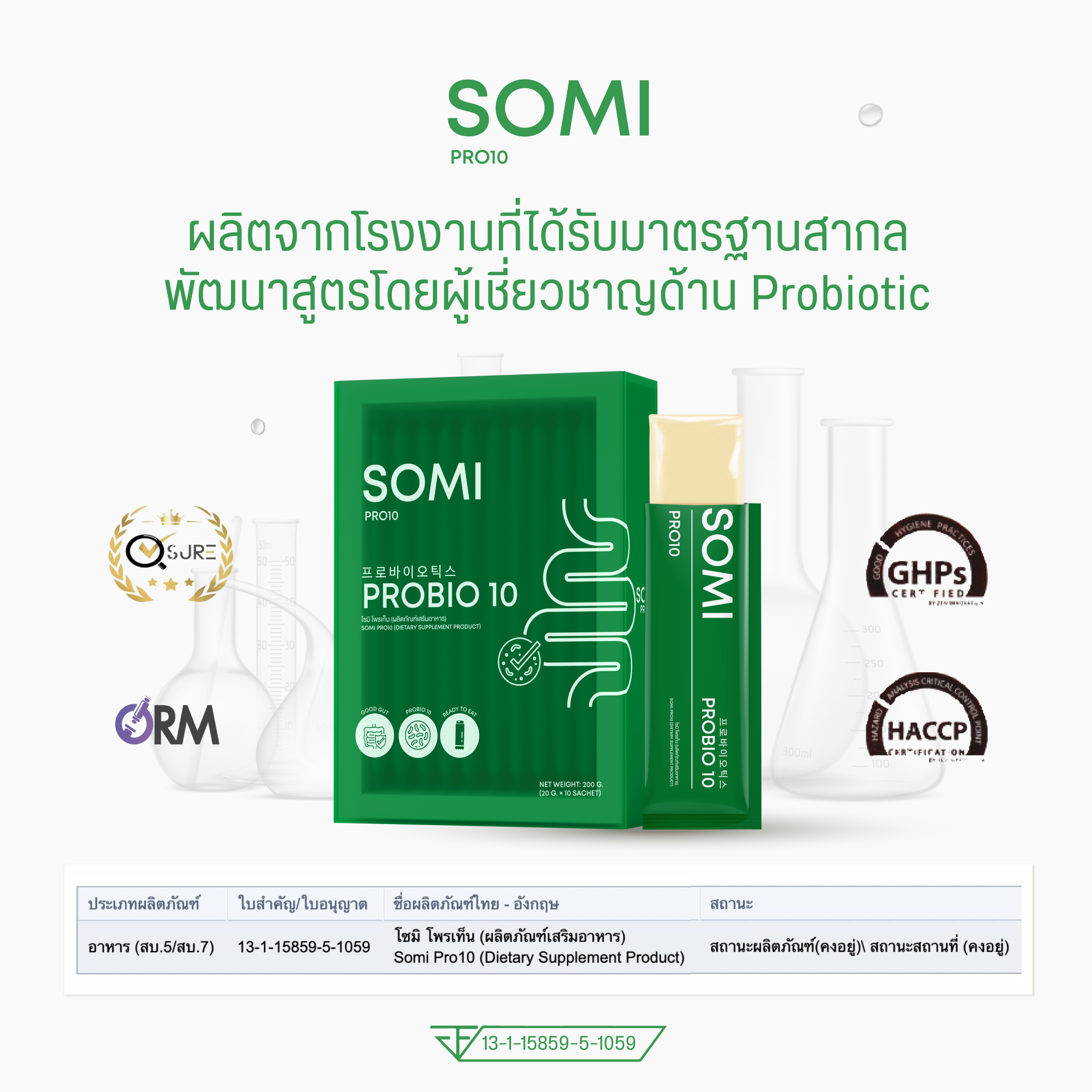 SOMI PRO10 โซมิเจลลี่โพรไบโอติกรสโยเกิร์ต Probiotic เกรดพรีเมี่ยม ปรับ ...