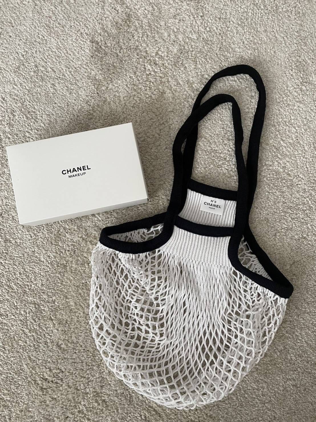 Chanel Factory 5 Mesh Crochet Net Tote Beach Bag