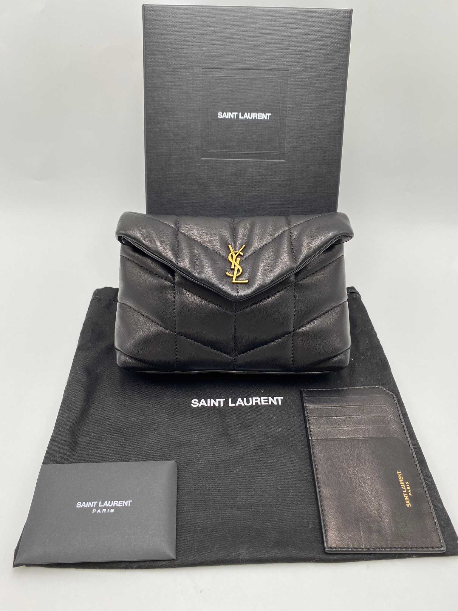 Loulou puffer small pouch in quilted lambskin clearance