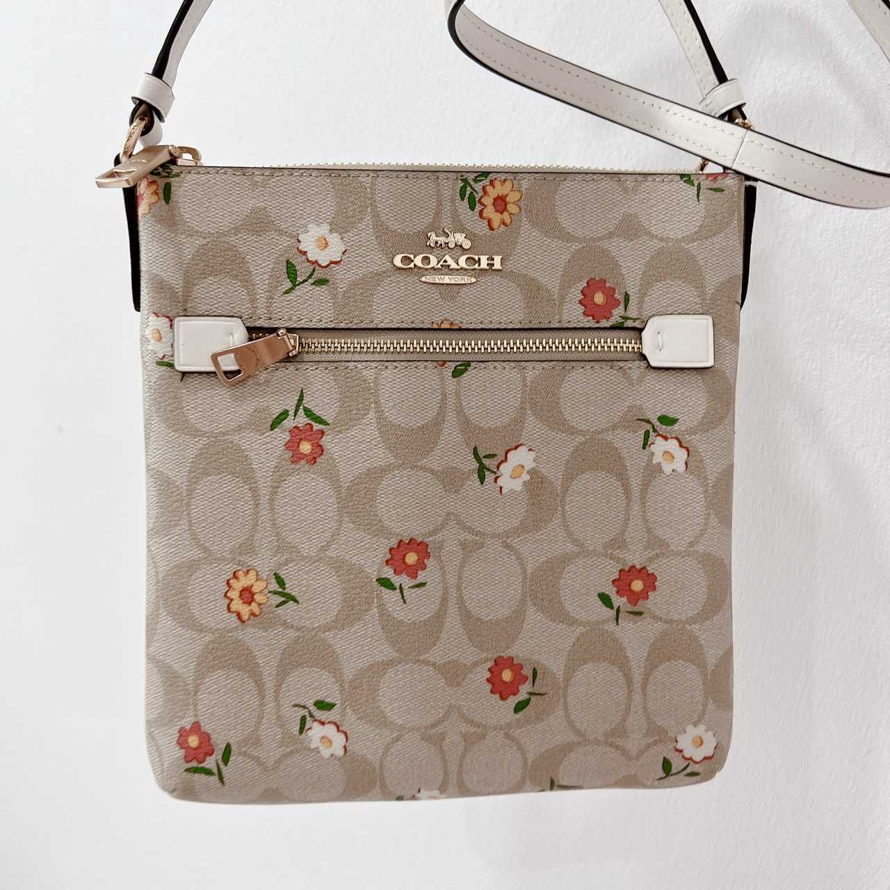 Coach Outlet Mini Rowan File Bag In Signature Canvas With Nostalgic Ditsy  Print