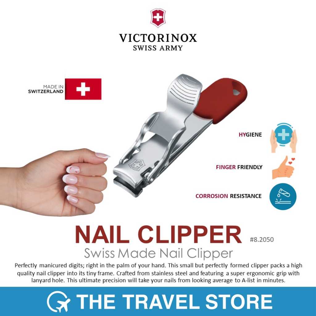 VICTORINOX Nail Clipper in red (SAK-8.2050.B1) กรรไกรตัดเล็บ