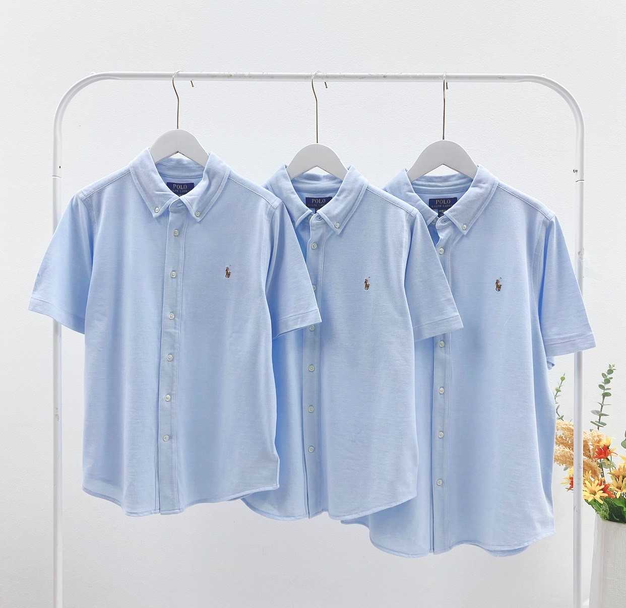 Ralph Lauren Knit Oxford Short Sleeve Shirt | LINE SHOPPING