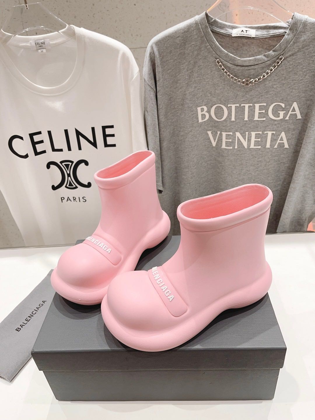 Holographic balenciaga boots top