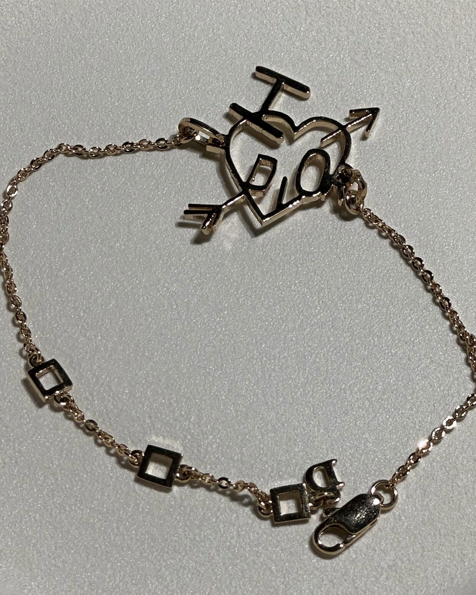 VINTAGE CHRISTIAN DIOR i love dior bracelet in gold LINE SHOPPING