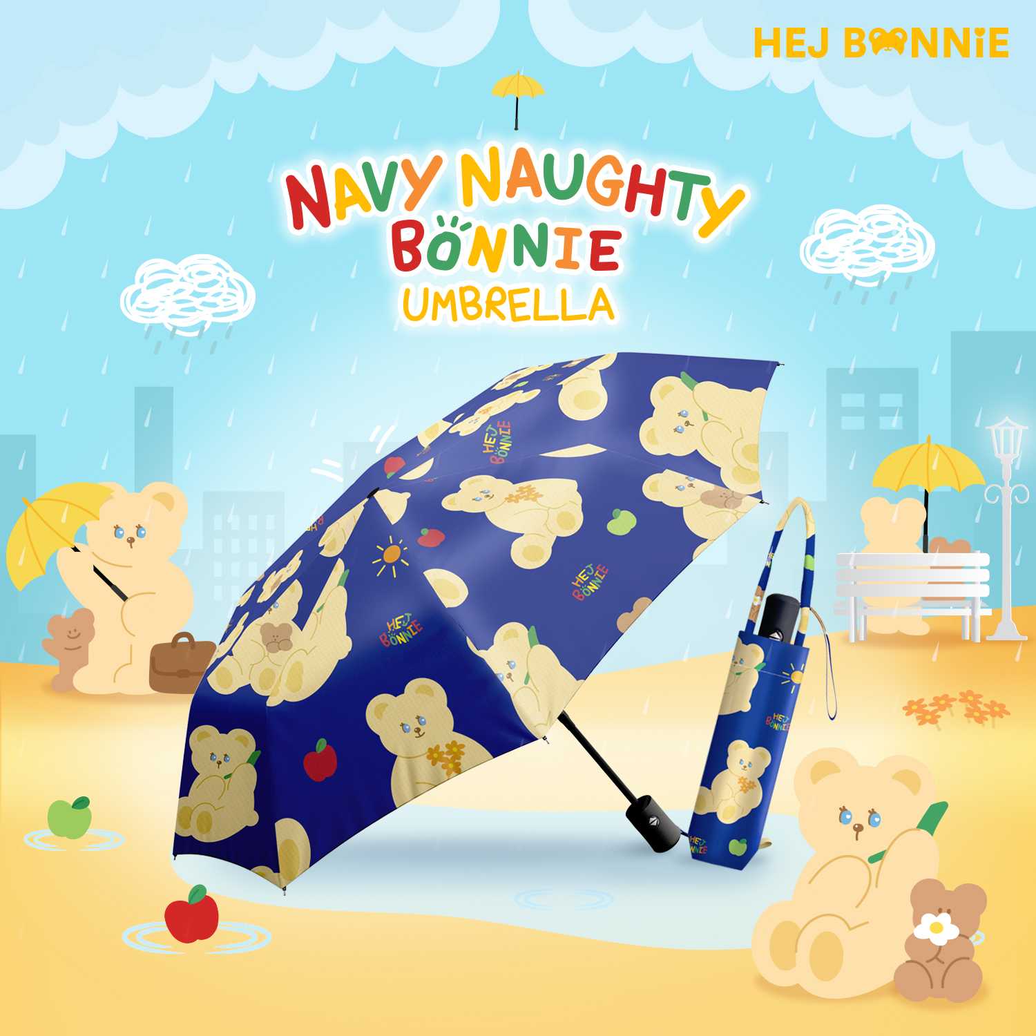 Navy Naughty Bonnie Umbrella l Hej Bonnie Official LINE SHOPPING
