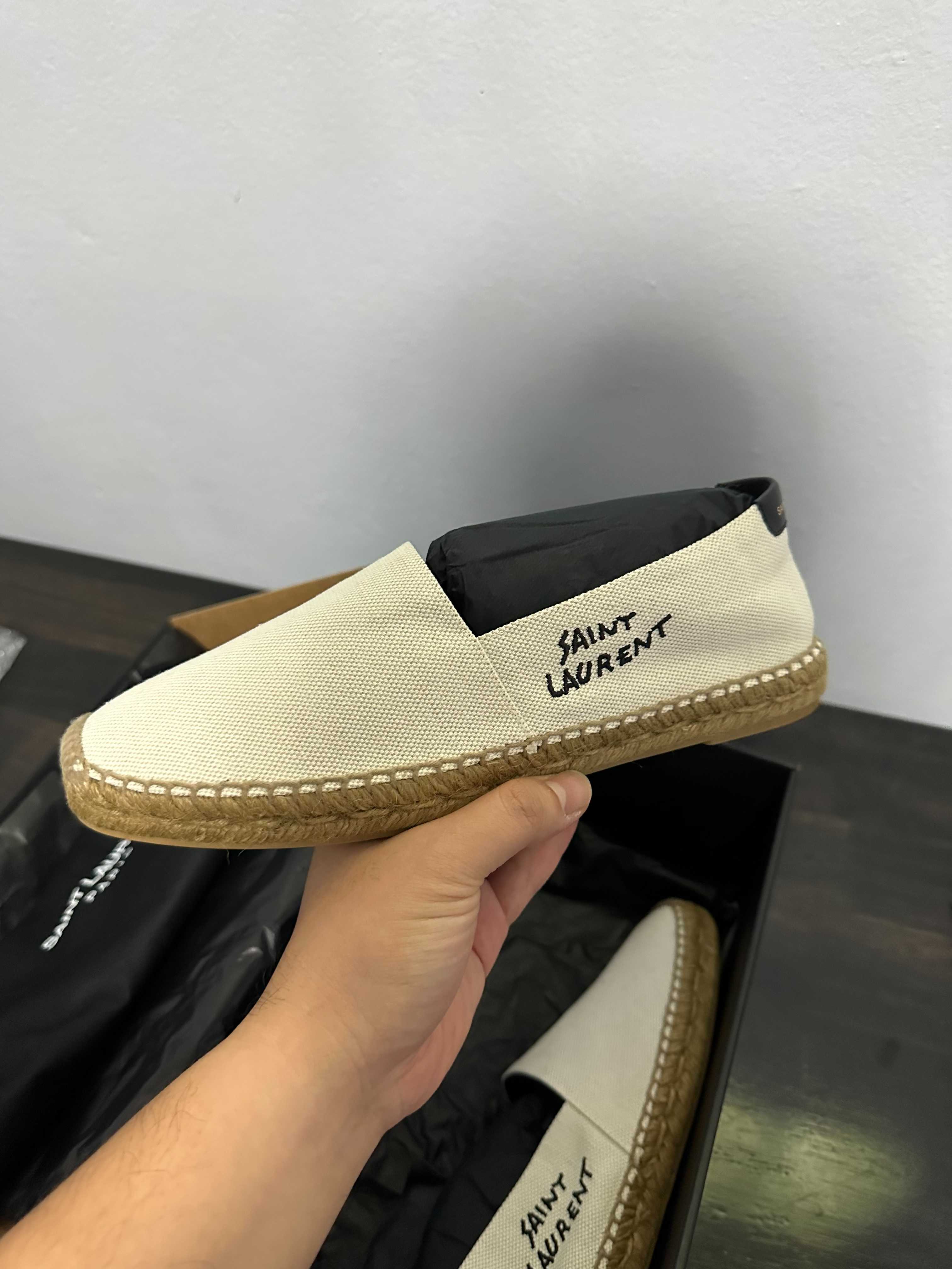 Saint laurent logo embroidered espadrilles discount