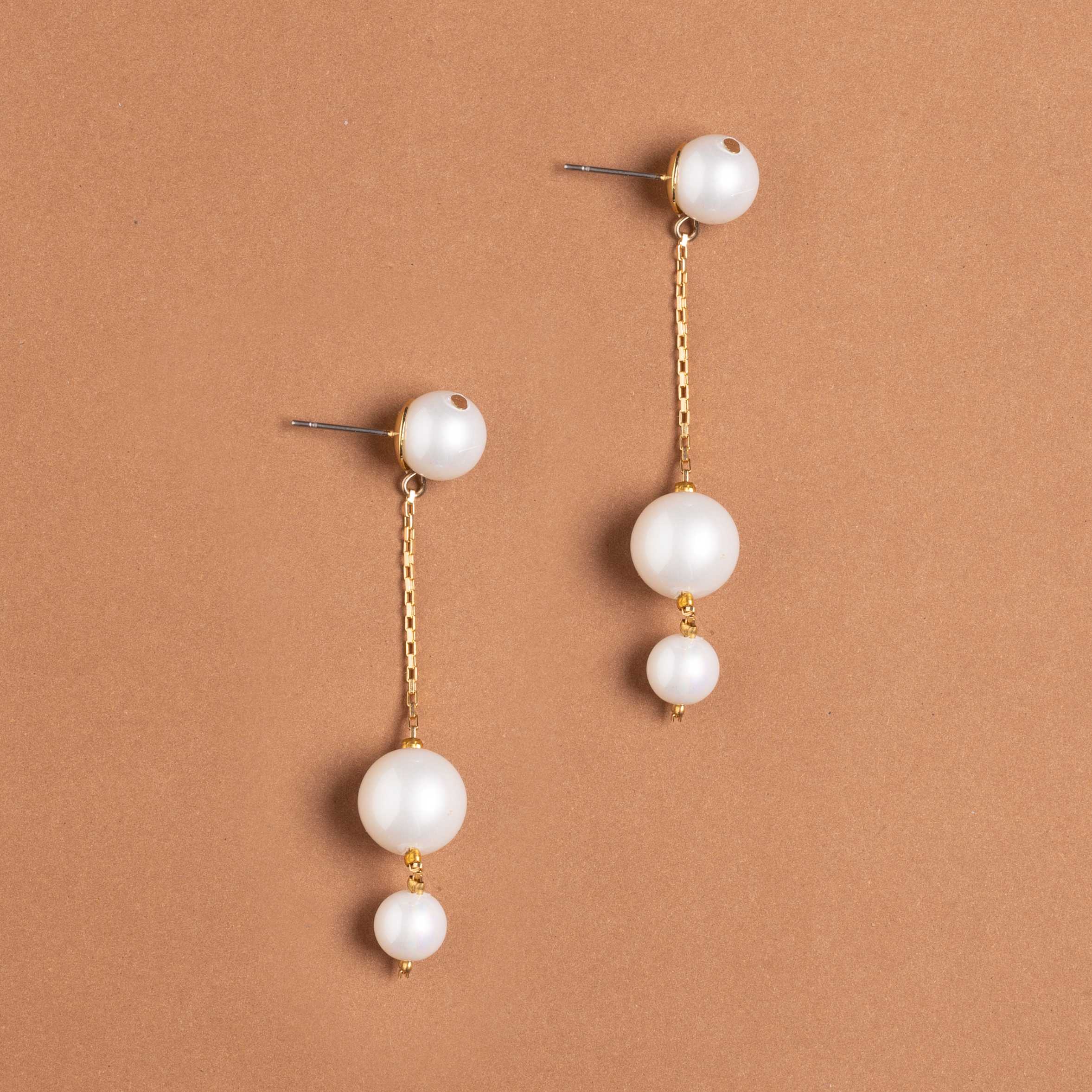 TRIPLE PEARL DROP EARRINGS LINE SHOPPING