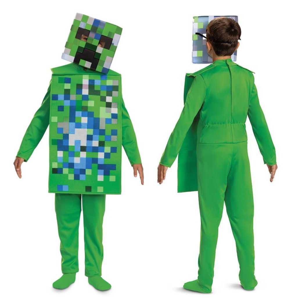 Kids' Minecraft Charged Creeper Halloween Costume Jumpsuit ไซด์ 78 ปี