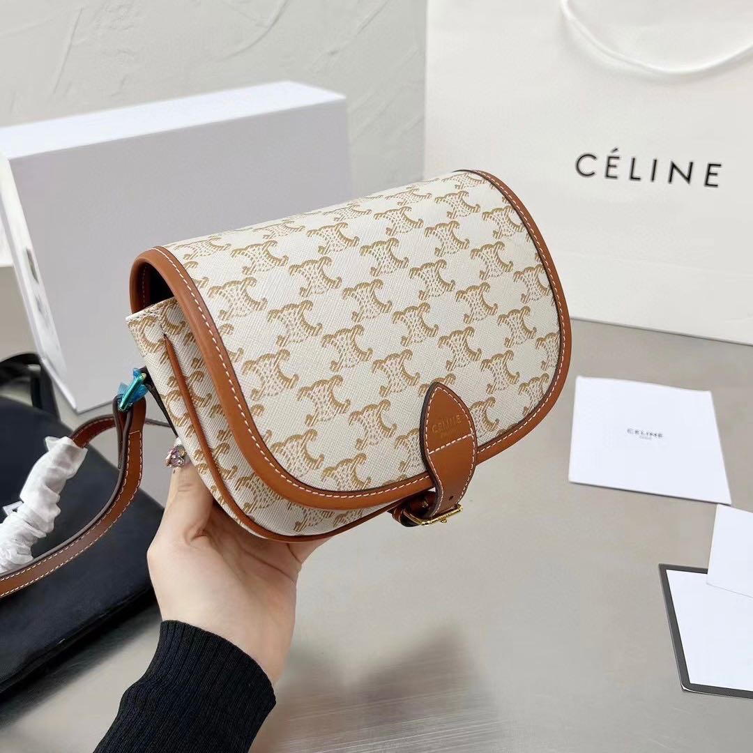 Celine Folco Medium Triomphe Canvas Bag