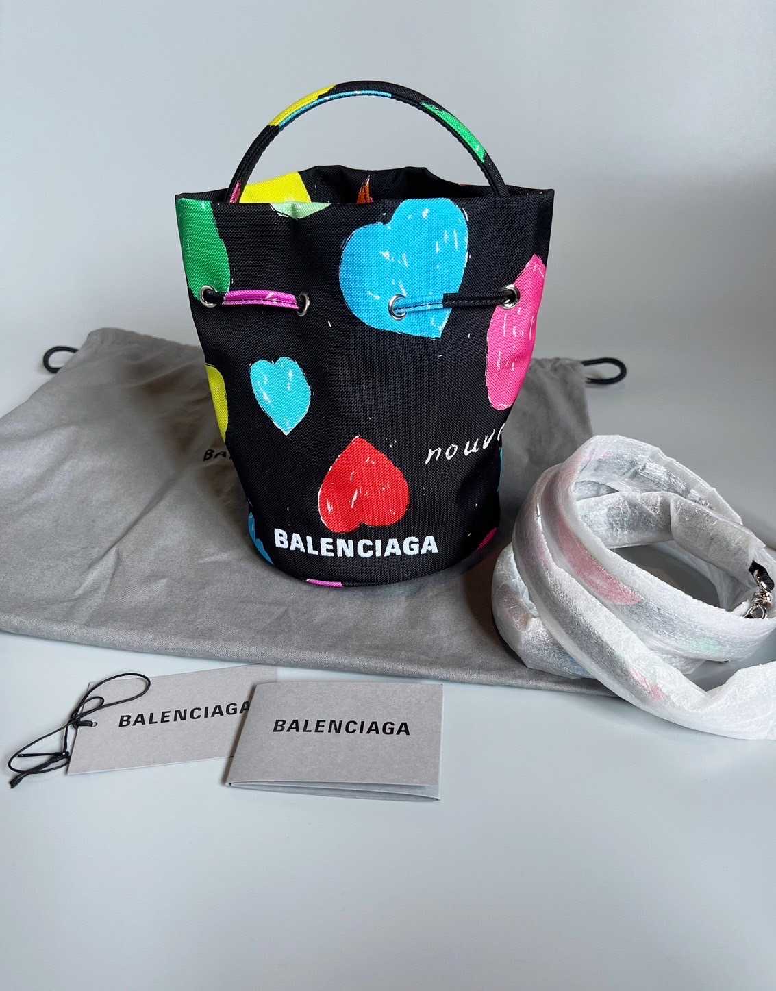 Balenciaga Wheel Drawstring Bucket Bag