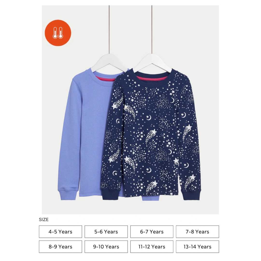 Marks Spence Heatgen Thermal Star Print Tops Pack of 2