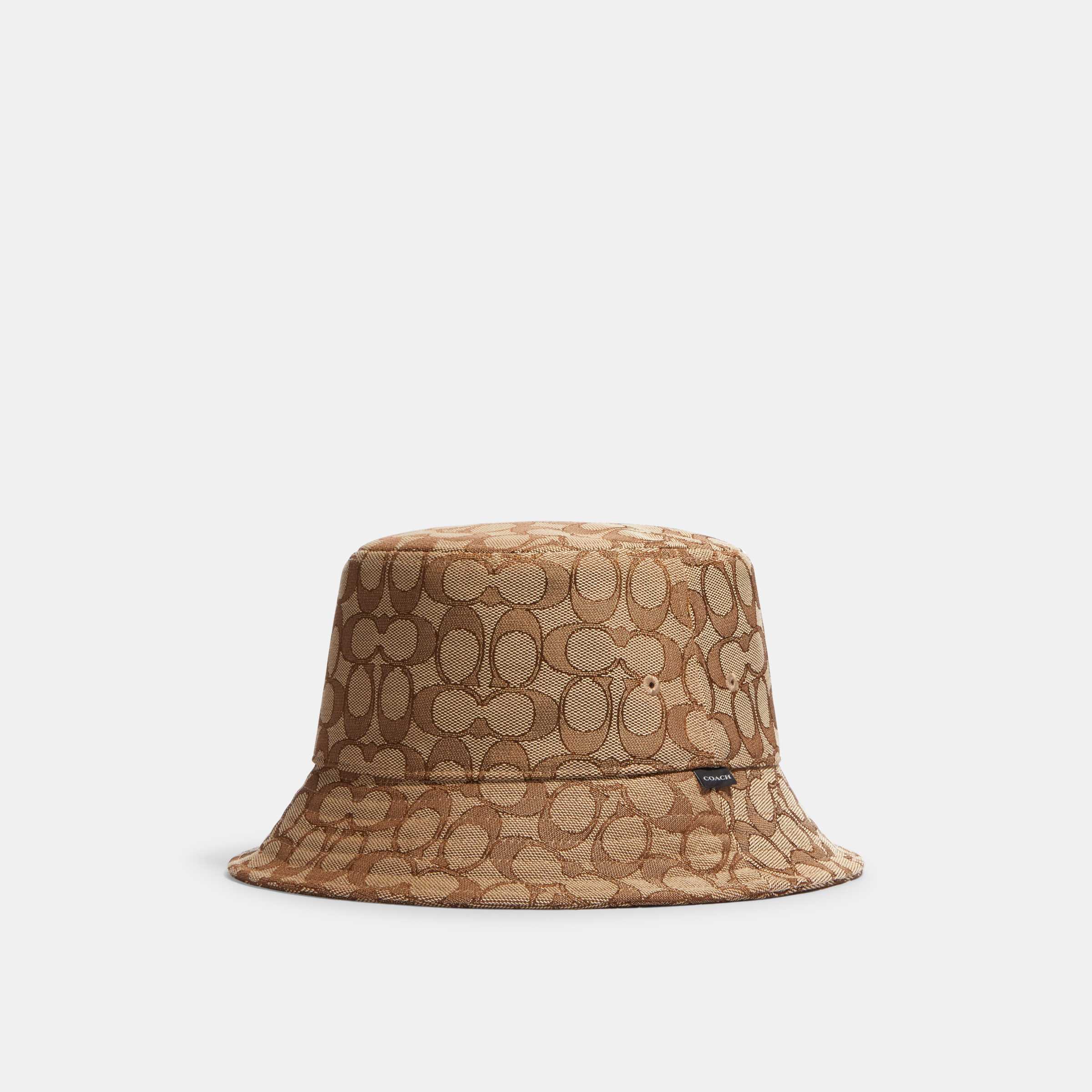 COACH SIGNATURE JACQUARD BUCKET HAT CH401 KHA M/L | LINE SHOPPING