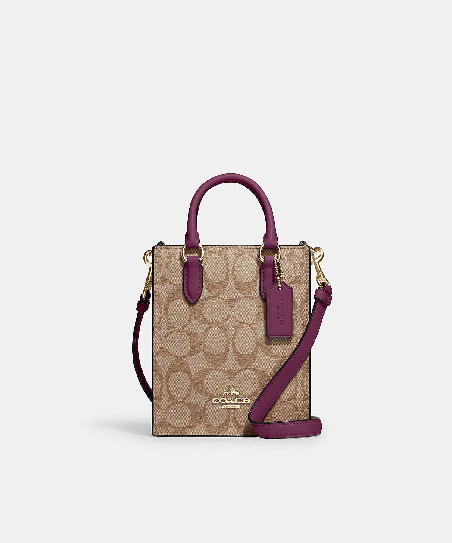 COACH NORTH SOUTH MINI TOTE IN SIGNATURE CANVAS CJ494 IMRSF | LINE SHOPPING