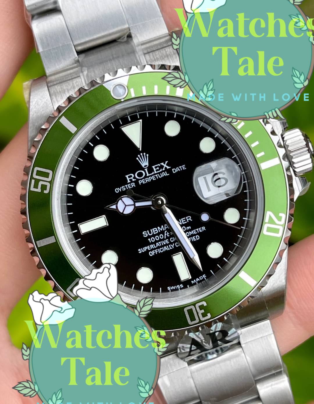 Stainless Steel Rolex Submariner Ref. 16610LV 'Kermit', B&P