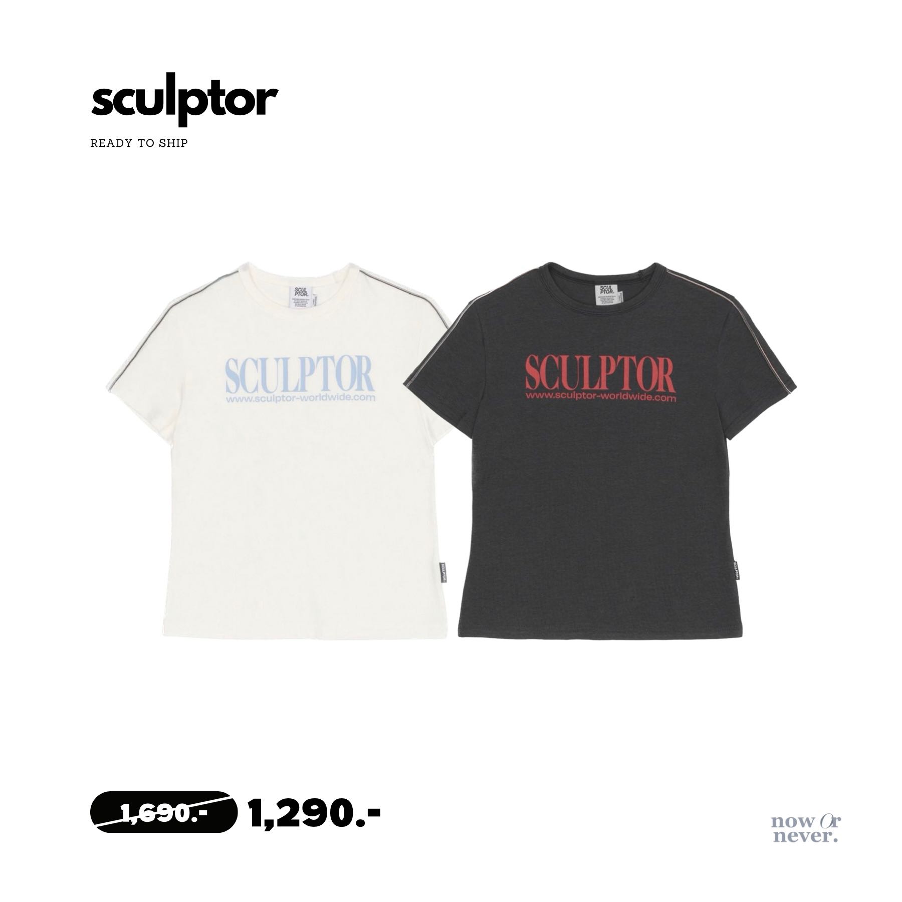 /พร้อมส่ง/ SCULPTOR Classic Logo Piping Crop Top | LINE SHOPPING