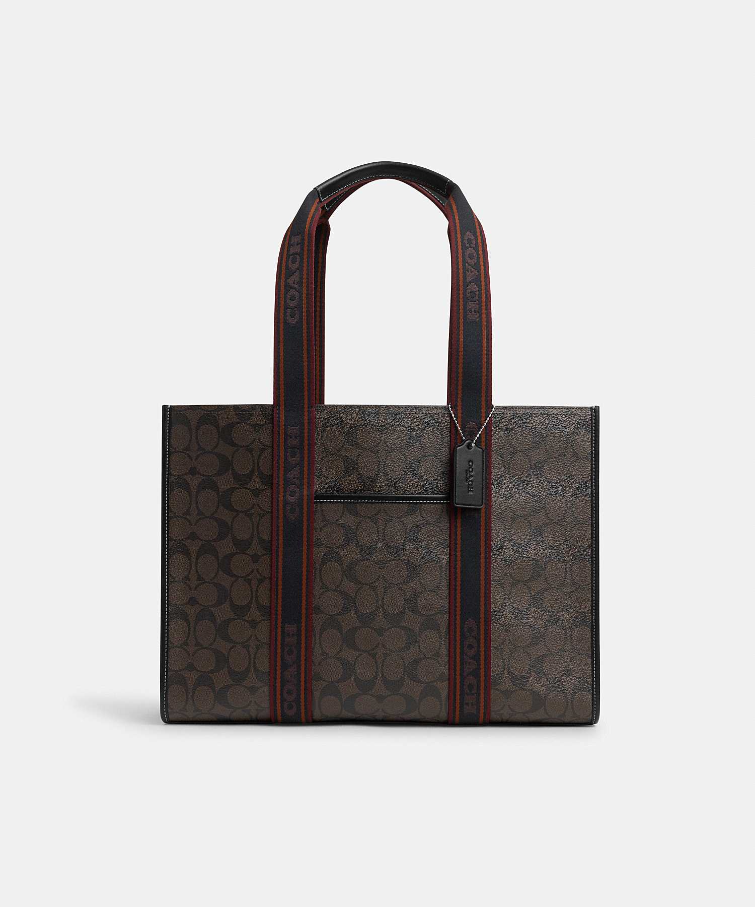 Coach large smith tote in signature canvas cm865 svbmc line shopping
