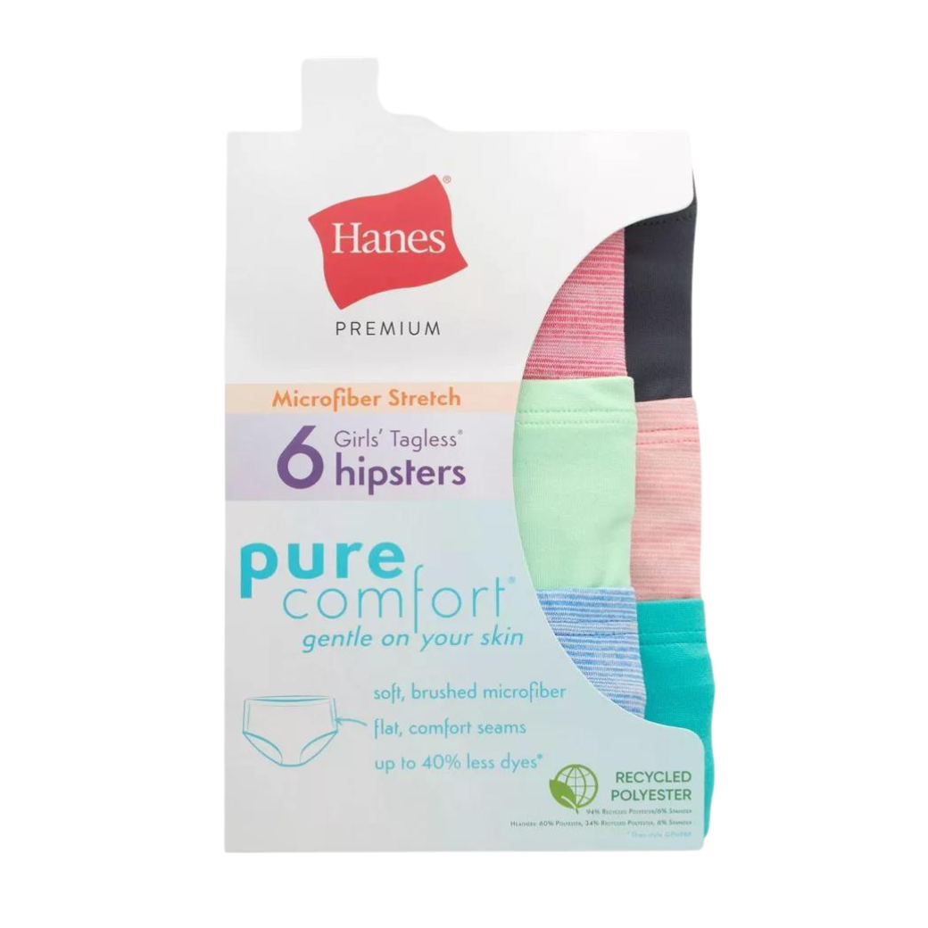 Hanes Girl Pure Microfiber Hipster of 6 - Size 16 ปี จากอเมริกา